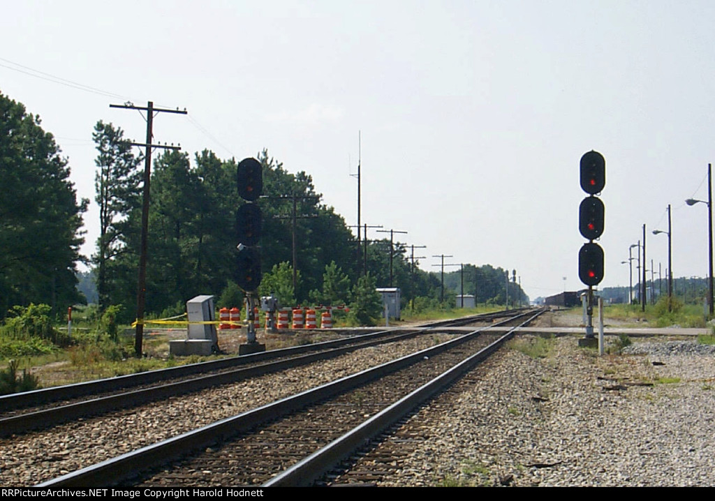 View looking south down the CSX "A" line at North Collier yard